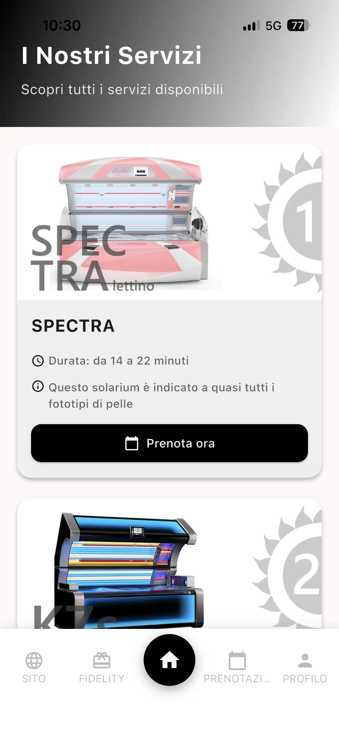 Conferma appuntamento sull'app iOS e Android Prenova