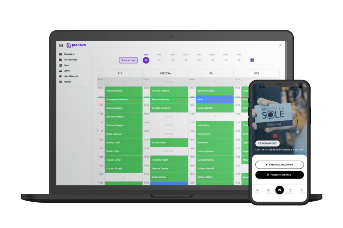 Prenova App e Pannello Admin